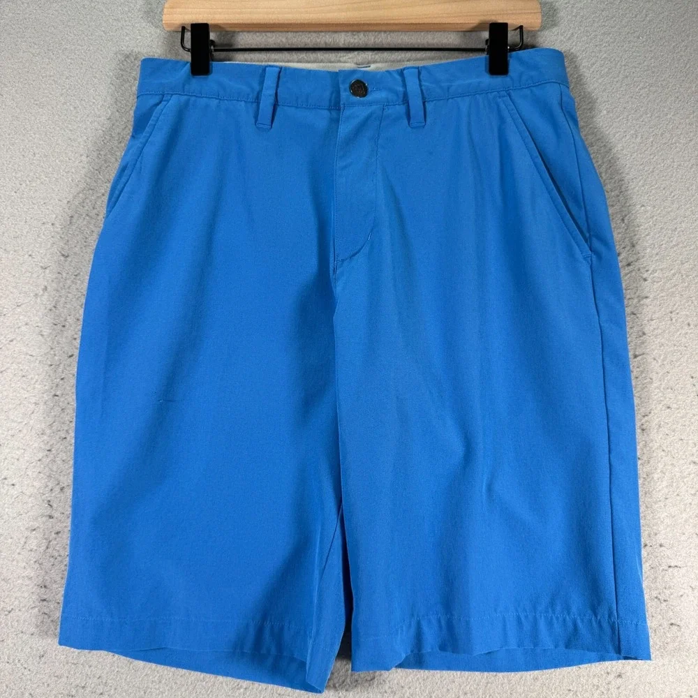 Adidas Golf Chino Shorts Men 30 Blue Comfort Elastic Waistband Active Sportswear